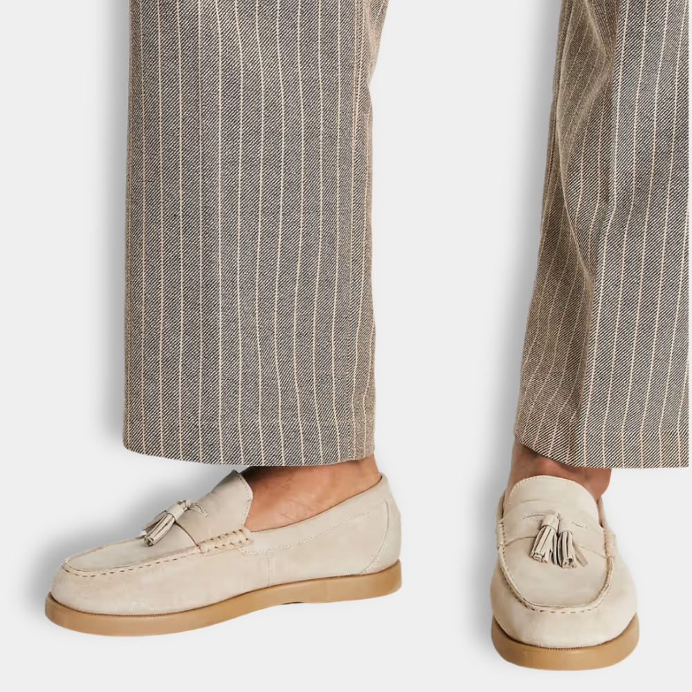 Mocassins homme à pampilles, coloris kaki, du 38 au 45, kaki