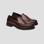 Mocassins homme perforés, semelle renforcée, marron foncé