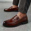 Mocassins homme perforés, semelle renforcée, marron foncé, marron foncé
