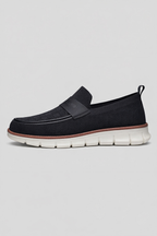 Mocassins tissés homme sans lacets, semelle épaisse crantée