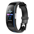 Bracelet connecté à écran 0,96 pouce, étanche IP67, Bluetooth, noir et bleu
