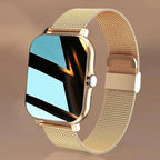 Montre connectée femme, suivi d'activité et notifications, doré