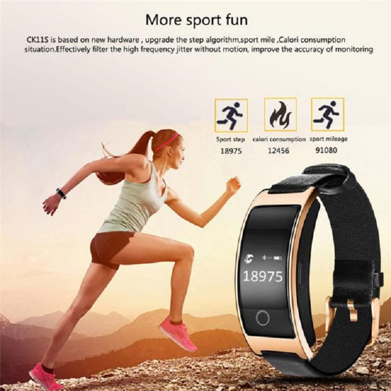 Montre connectée femme écran tactile, étanche IP67, noir ou doré