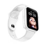 Montre GPS 4G enfant à cadran carré, bracelet en silicone, blanc