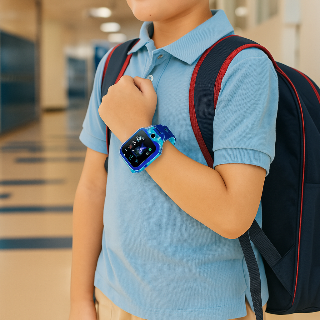 Montre GPS enfant avec bouton SOS et appels, trois coloris