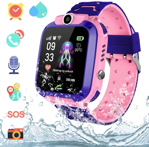 Montre GPS enfant avec bouton SOS et appels, trois coloris