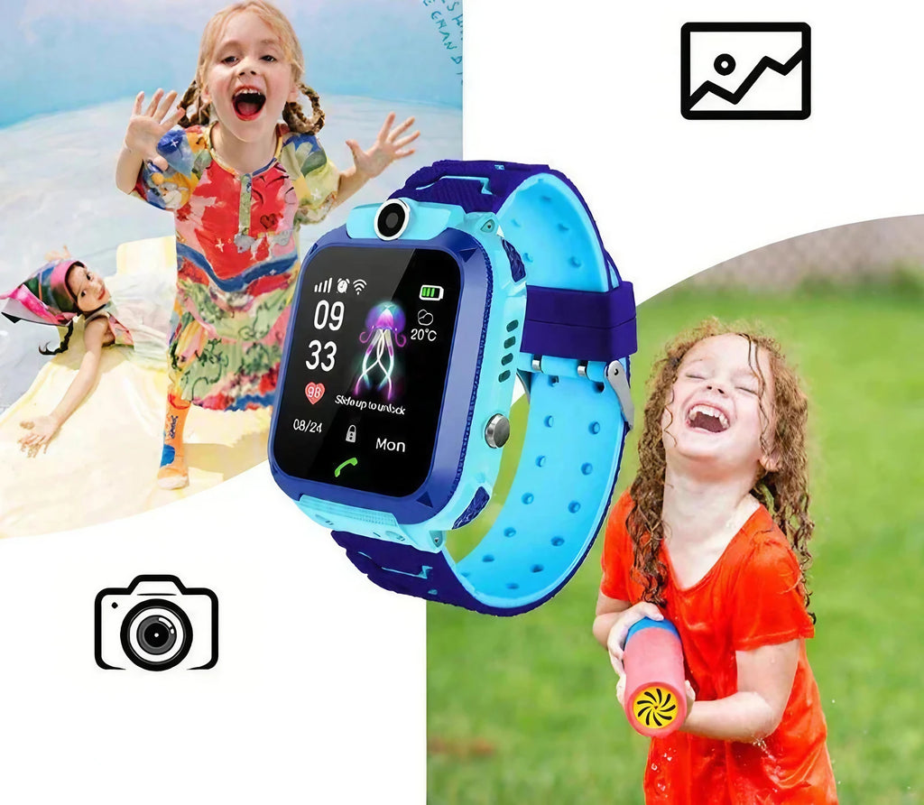 Montre GPS enfant avec bouton SOS et appels, trois coloris
