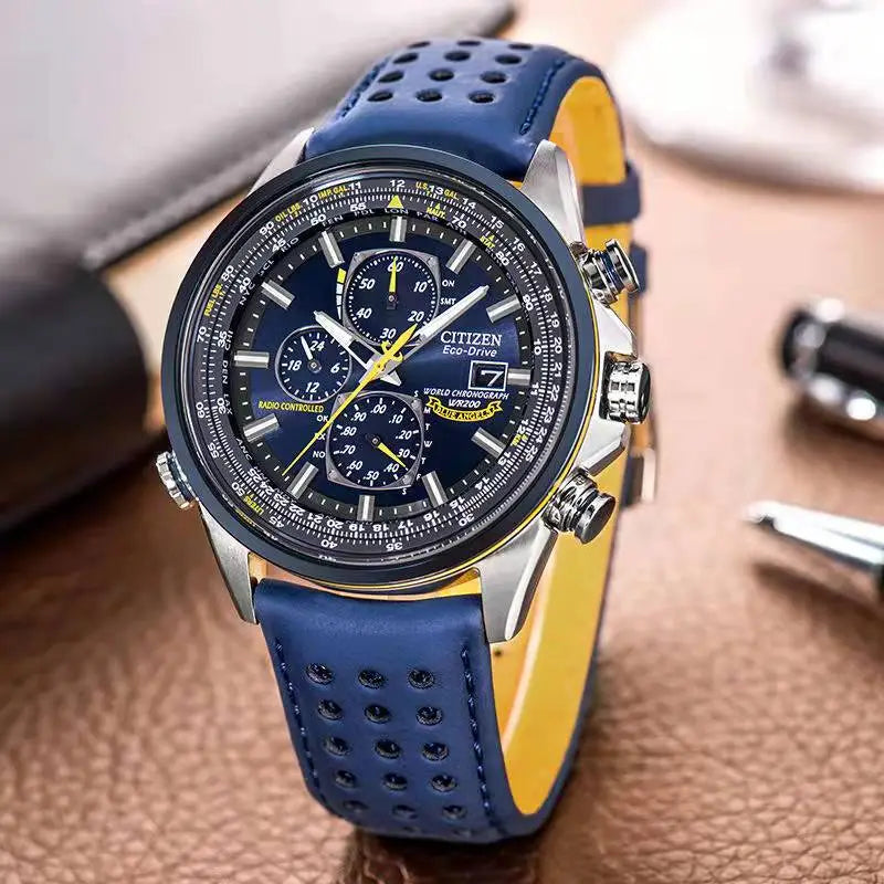Montre homme à quartz, aiguilles et cadran lumineux, trois coloris, bleu