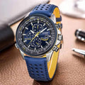 Montre homme à quartz, aiguilles et cadran lumineux, trois coloris, bleu