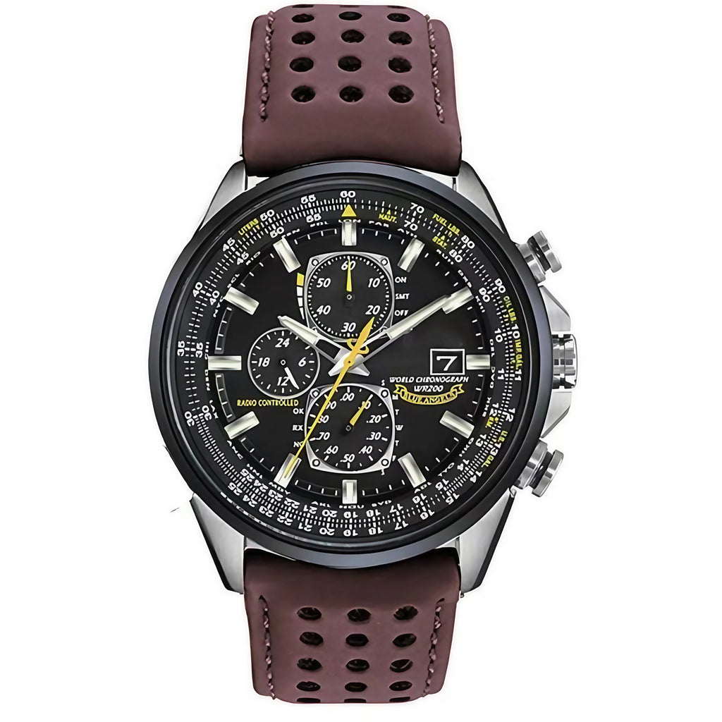 Montre homme à quartz, aiguilles et cadran lumineux, trois coloris, marron