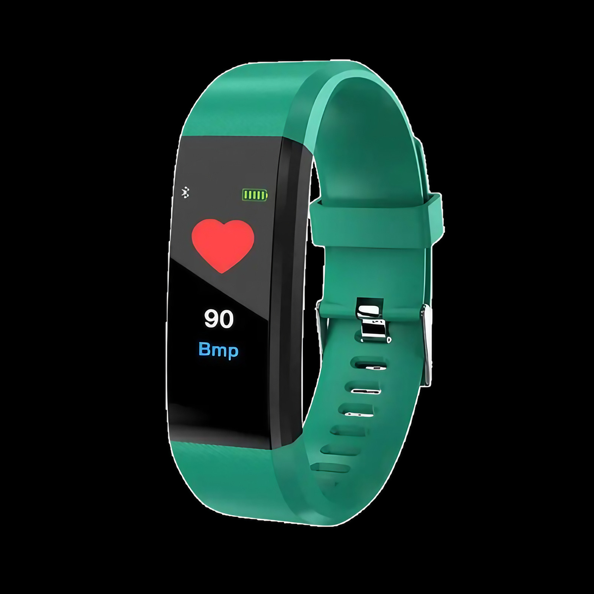 Montre connectée seniors à grand écran LED, recharge USB, vert