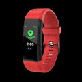 Montre connectée seniors à grand écran LED, recharge USB, rouge
