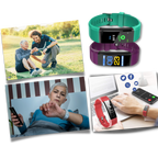 Montre connectée seniors à grand écran LED, recharge USB