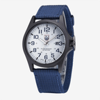 Montre outdoor homme étanche 50 m, boîtier 45 mm, chronomètre, bleu