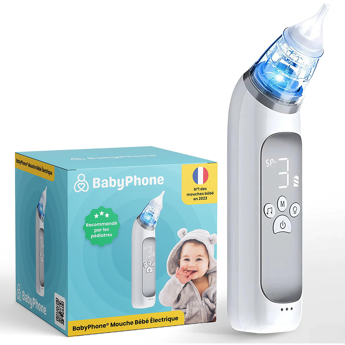 Mouche-bébé électrique rechargeable USB, trois niveaux d'aspiration
