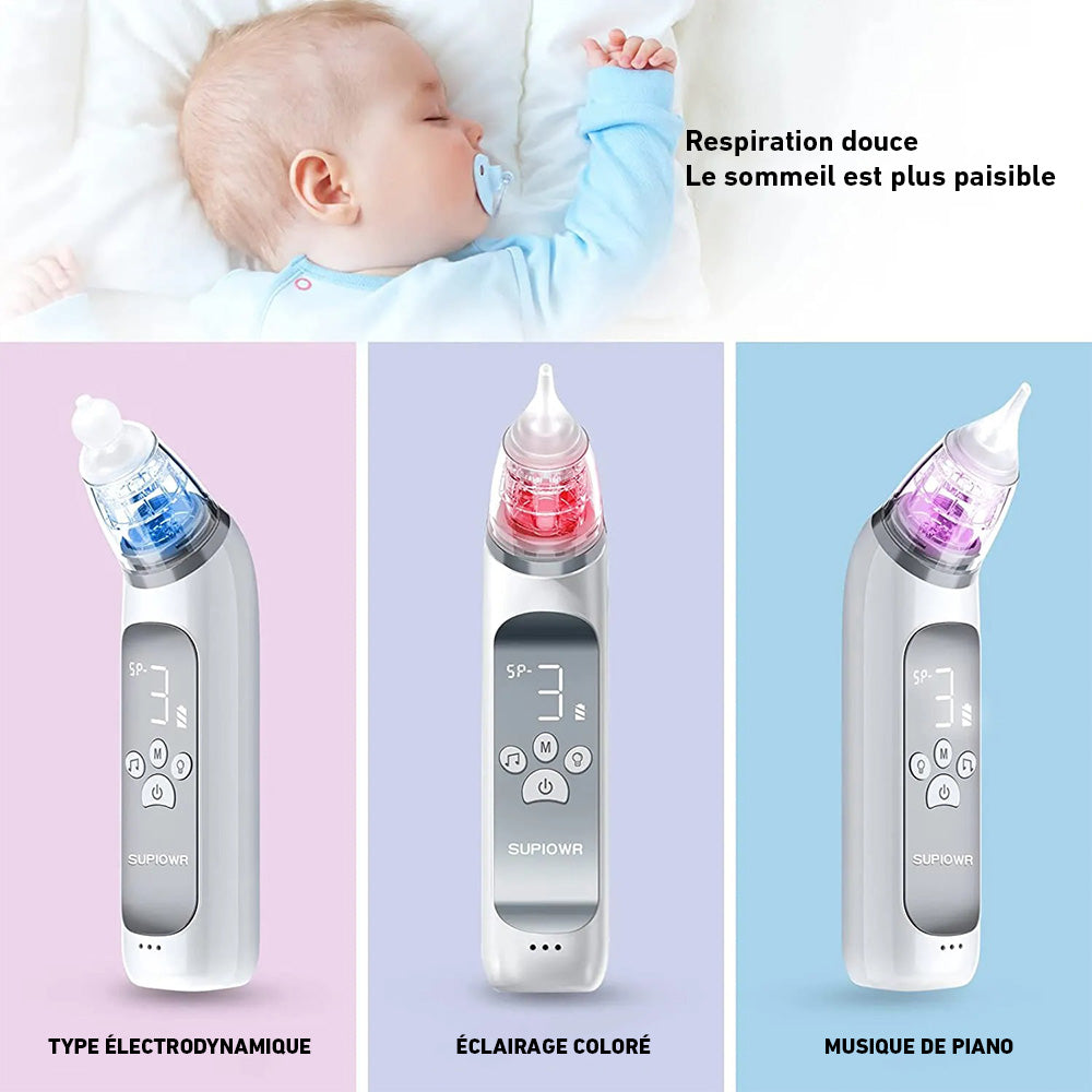 Mouche-bébé électrique rechargeable USB, trois niveaux d'aspiration
