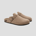 Mules mixtes à boucle réglable et semelle ergonomique