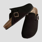 Mules mixtes à boucle réglable et semelle ergonomique, noir