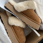 Mules chaudes femme pour l'hiver, marron ou noir, 35 au 40