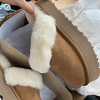 Mules chaudes femme pour l'hiver, marron ou noir, 35 au 40
