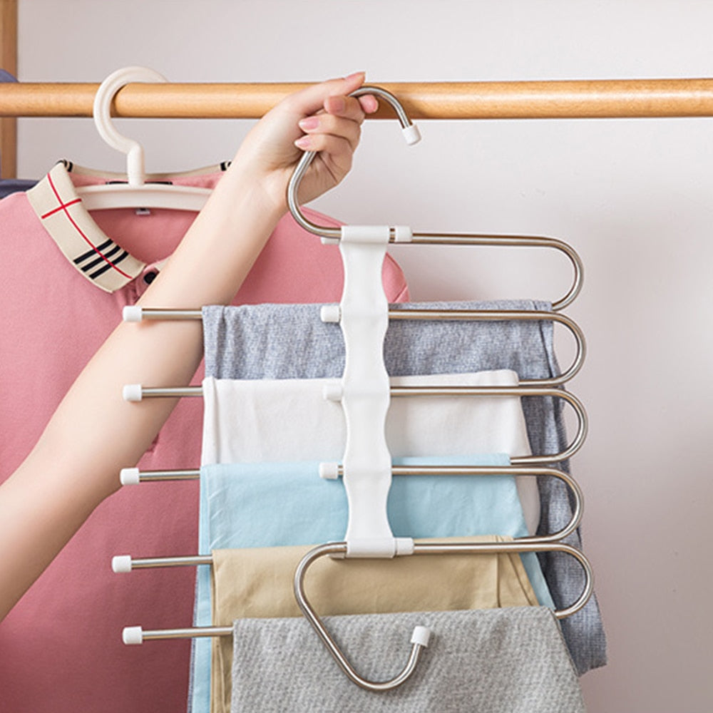 Cintre porte-pantalons à cinq barres pour armoire