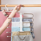 Cintre porte-pantalons à cinq barres pour armoire