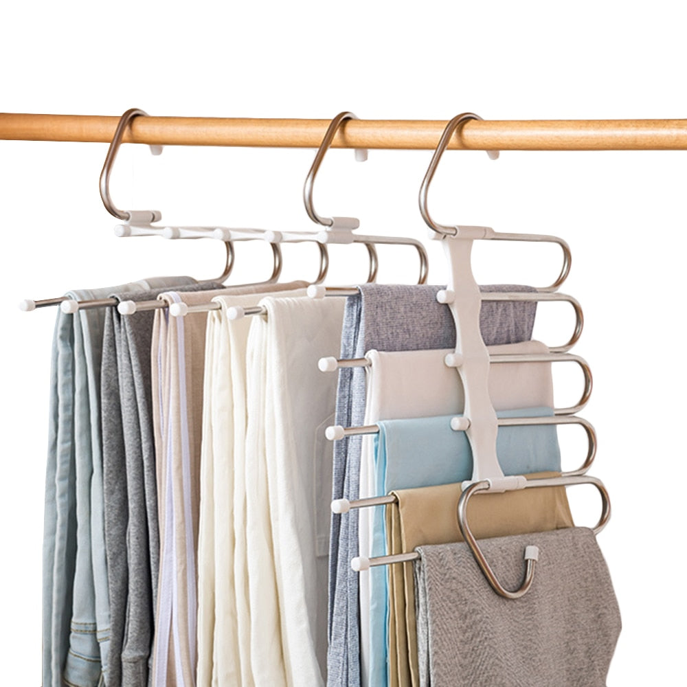 Cintre porte-pantalons à cinq barres pour armoire