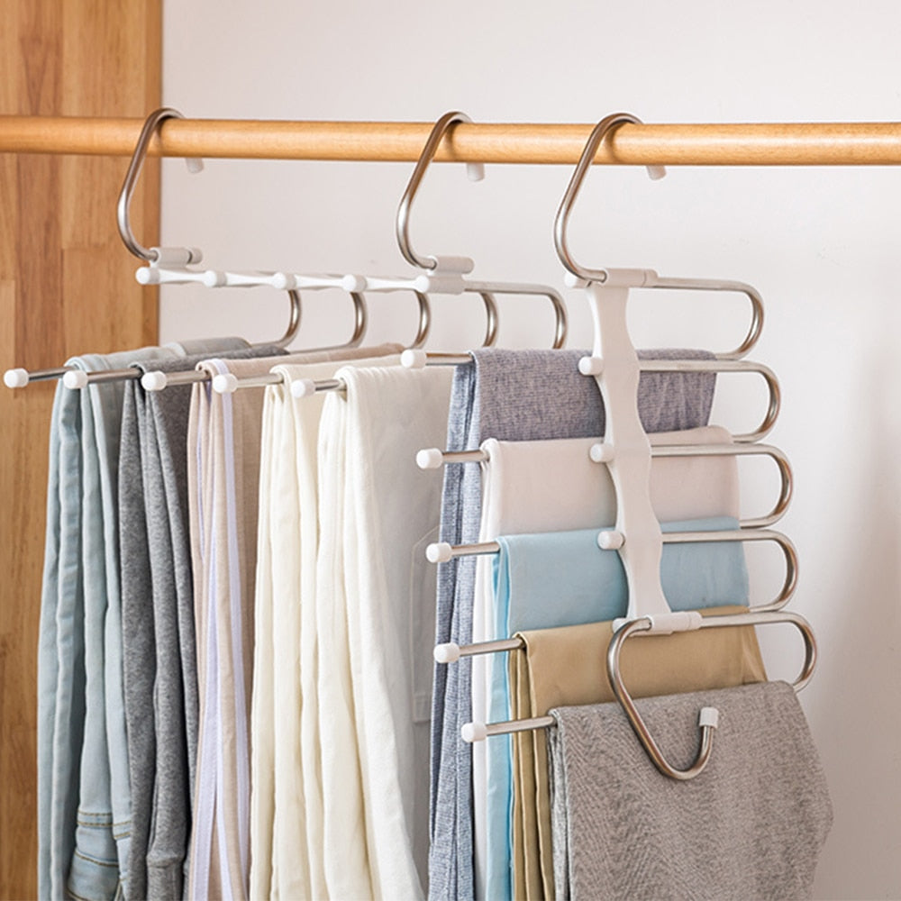 Cintre porte-pantalons à cinq barres pour armoire