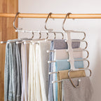 Cintre porte-pantalons à cinq barres pour armoire