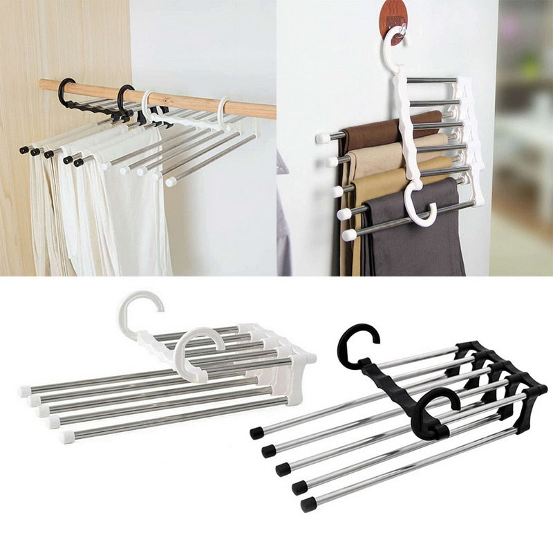 Cintre porte-pantalons à cinq barres pour armoire