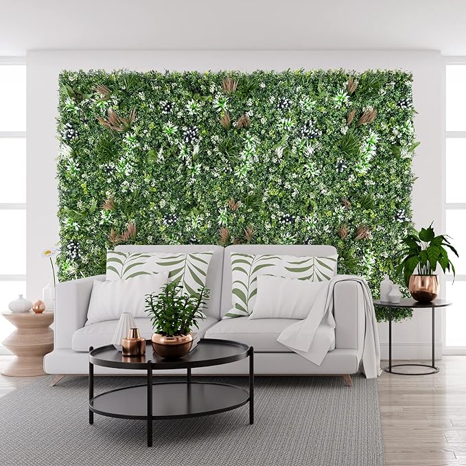 Mur végétal artificiel, panneau de 50 x 50 cm, cinq modèles