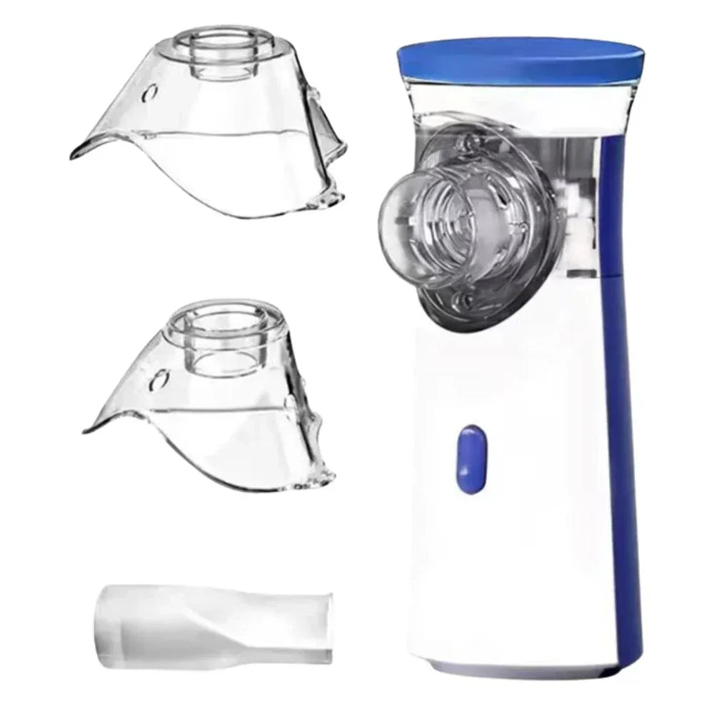 Nébuliseur ultrasonique portable, compact et silencieux, bleu