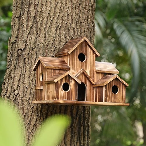 Nichoir pour petits oiseaux à fixer sur arbre, mur ou clôture