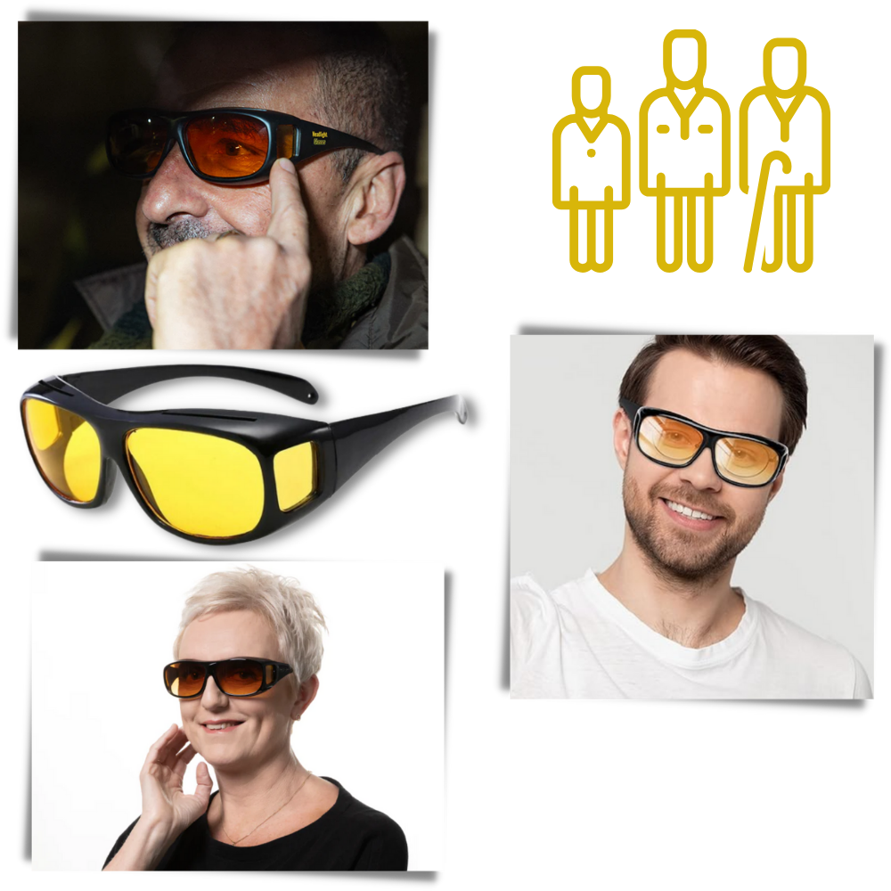 Lunettes de conduite de nuit homme, anti-éblouissement, 3 coloris