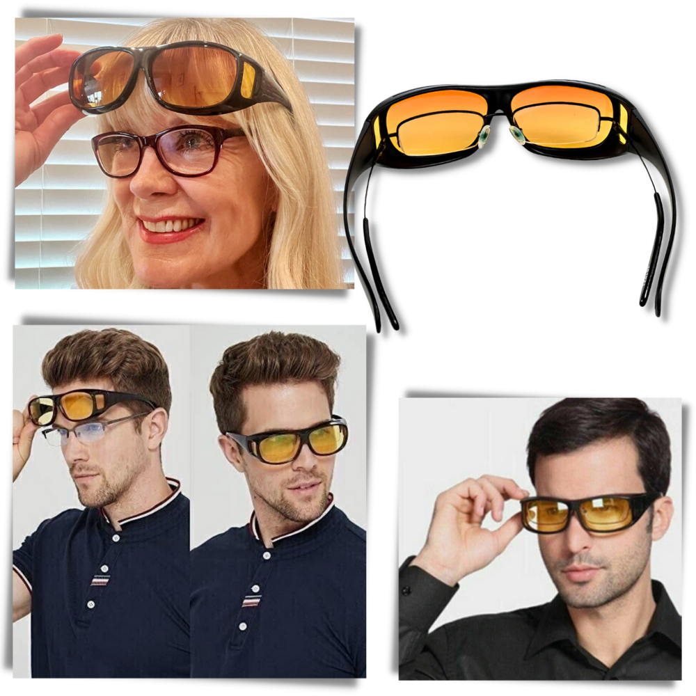 Lunettes de conduite de nuit homme, anti-éblouissement, 3 coloris