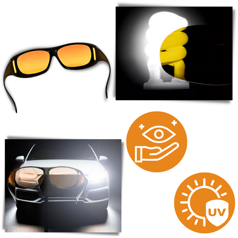 Lunettes de conduite de nuit homme, anti-éblouissement, 3 coloris
