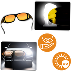 Lunettes de conduite de nuit homme, anti-éblouissement, 3 coloris