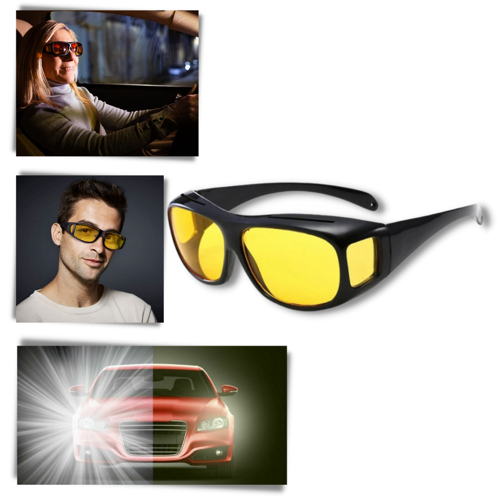 Lunettes de conduite de nuit homme, anti-éblouissement, 3 coloris