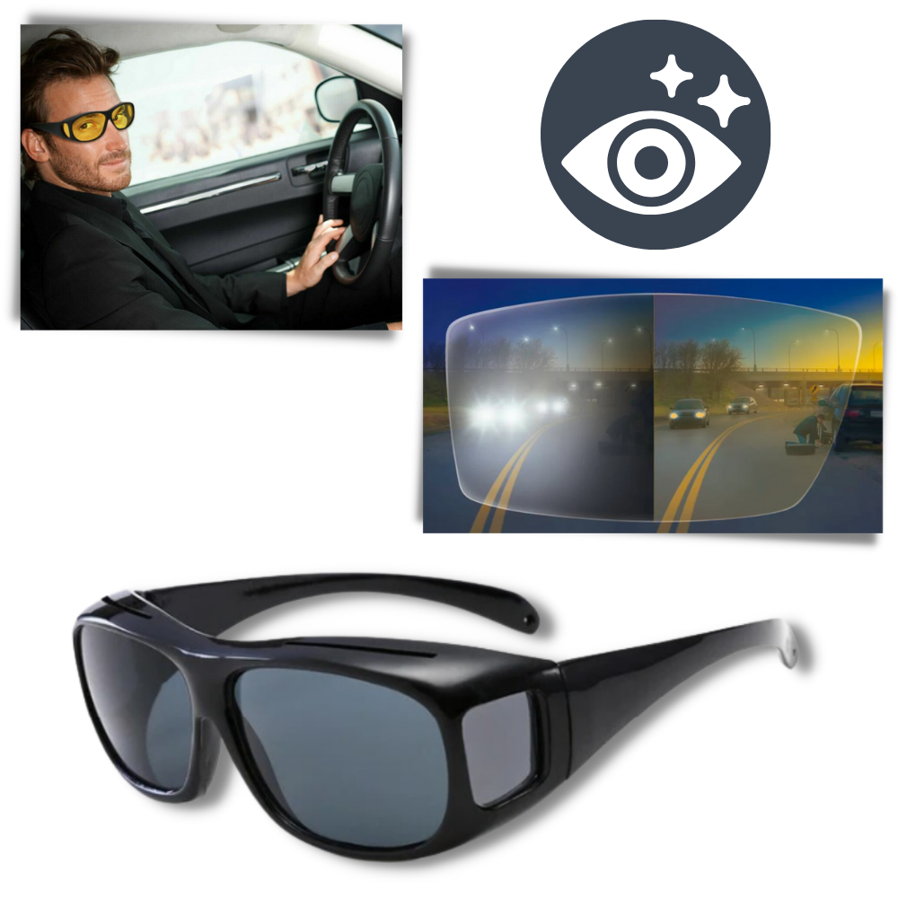 Lunettes de conduite de nuit homme, anti-éblouissement, 3 coloris