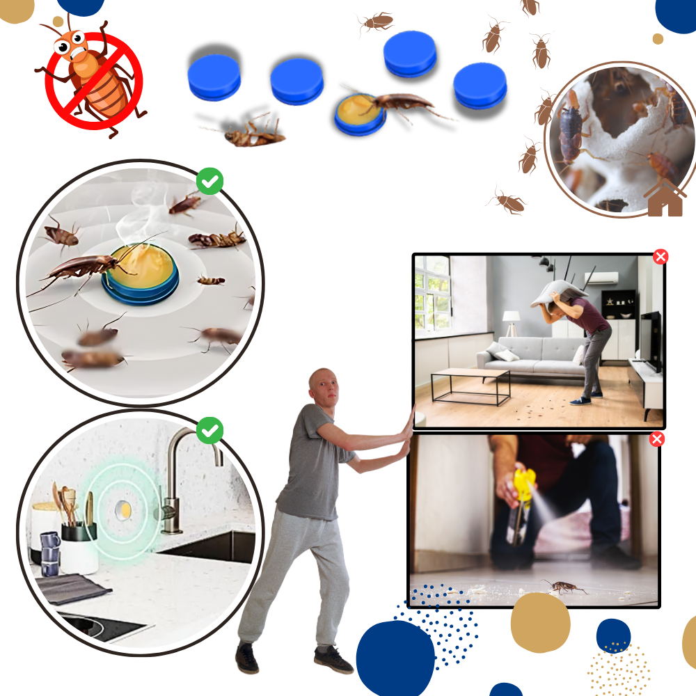 Pièges à blattes en gel sans odeur, pose sans contact