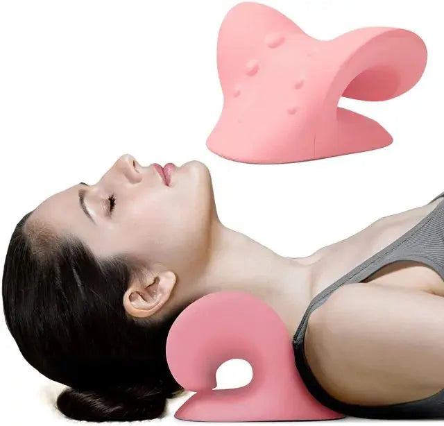 Oreiller ergonomique en forme de C avec rainure pour la nuque, beige