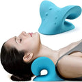Oreiller ergonomique en forme de C avec rainure pour la nuque, bleu