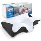 Oreiller cervical ergonomique en mousse à mémoire de forme, noir