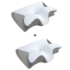 Oreiller cervical ergonomique en mousse à mémoire de forme, 2 gris