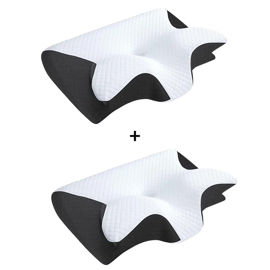 Oreiller cervical ergonomique en mousse à mémoire de forme, 2 noirs