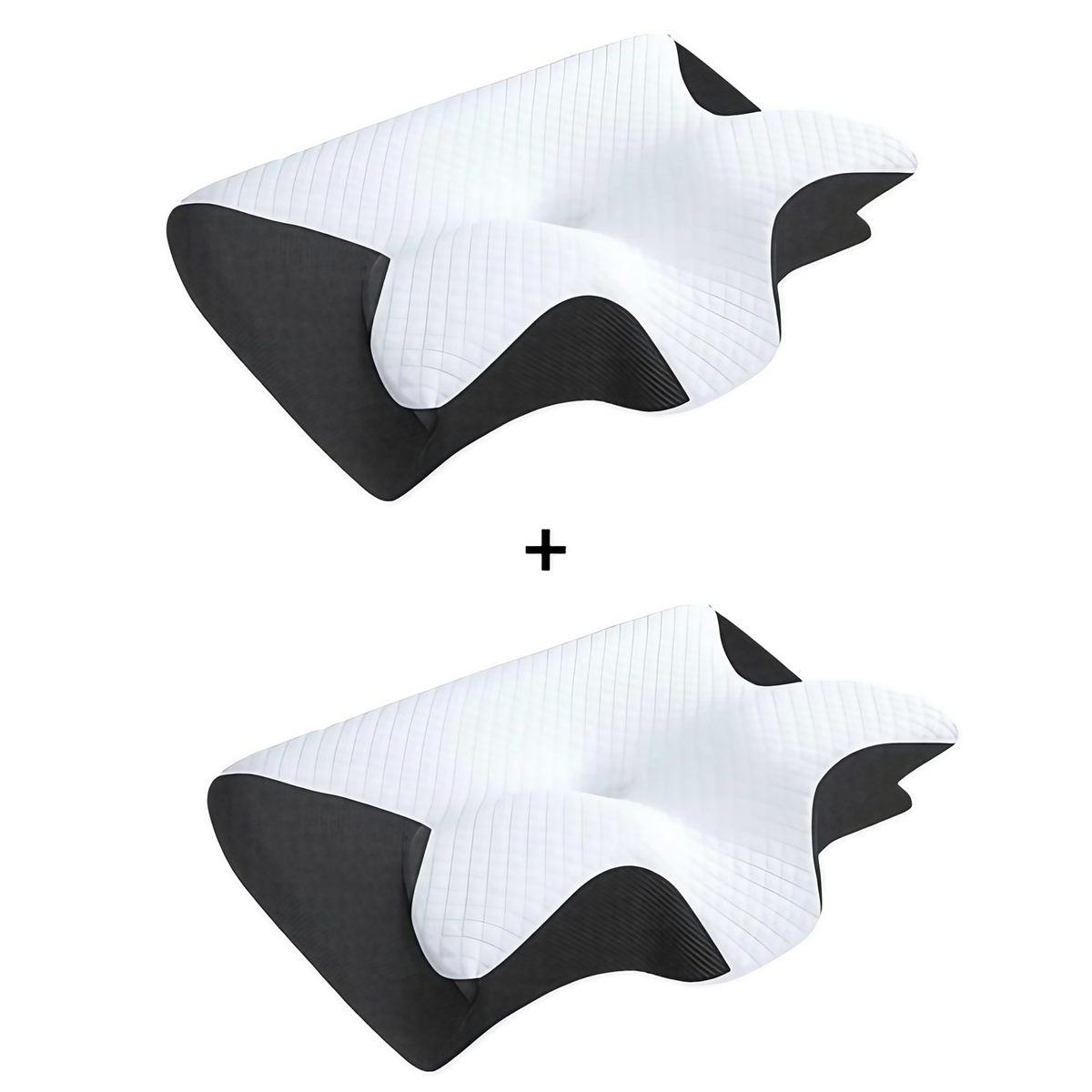 Oreiller cervical ergonomique en mousse à mémoire de forme, 2 noirs