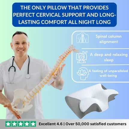 Oreiller cervical ergonomique en mousse à mémoire de forme