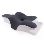 Oreiller ergonomique papillon en mousse à mémoire de forme, bleu