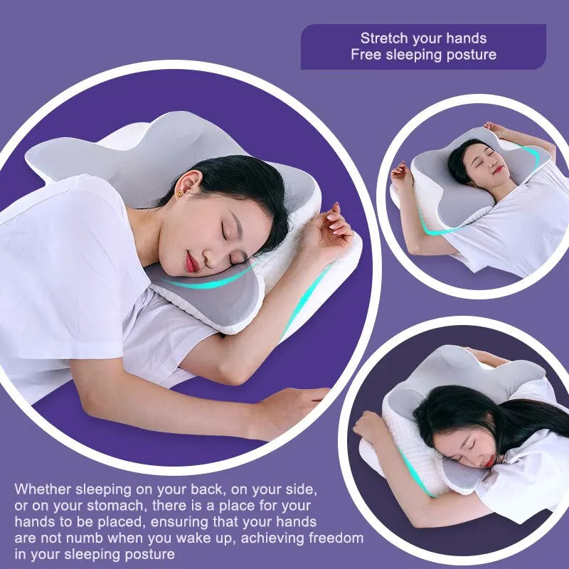 Oreiller ergonomique papillon en mousse à mémoire de forme