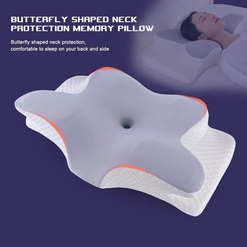 Oreiller ergonomique papillon en mousse à mémoire de forme